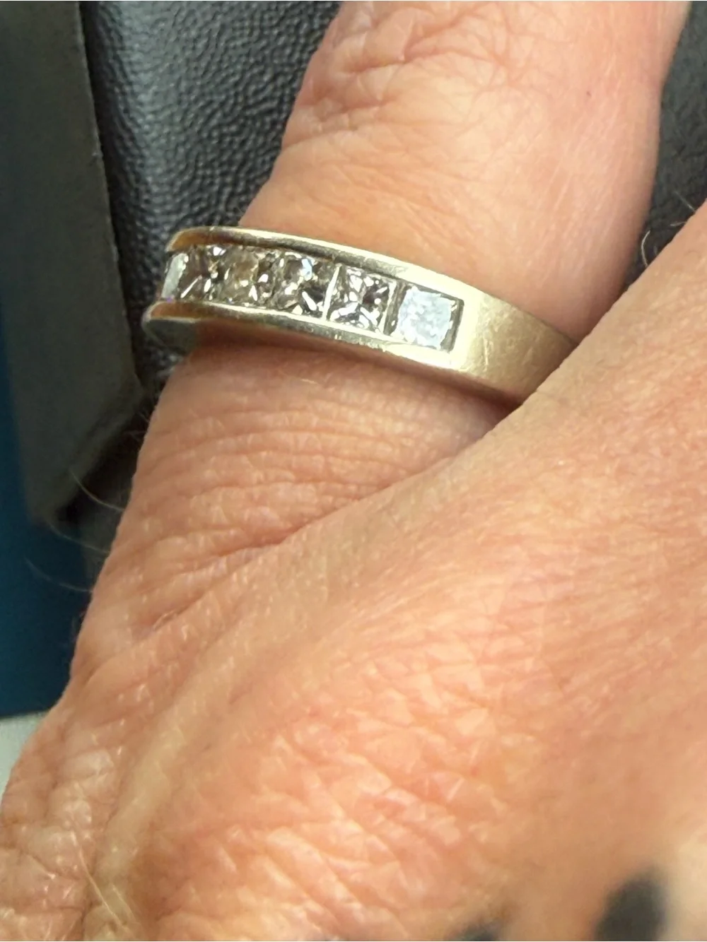 Shiny 14K WG Diamond Band Ring